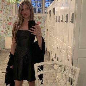 Alice + Olivia Leather Bustier Dress